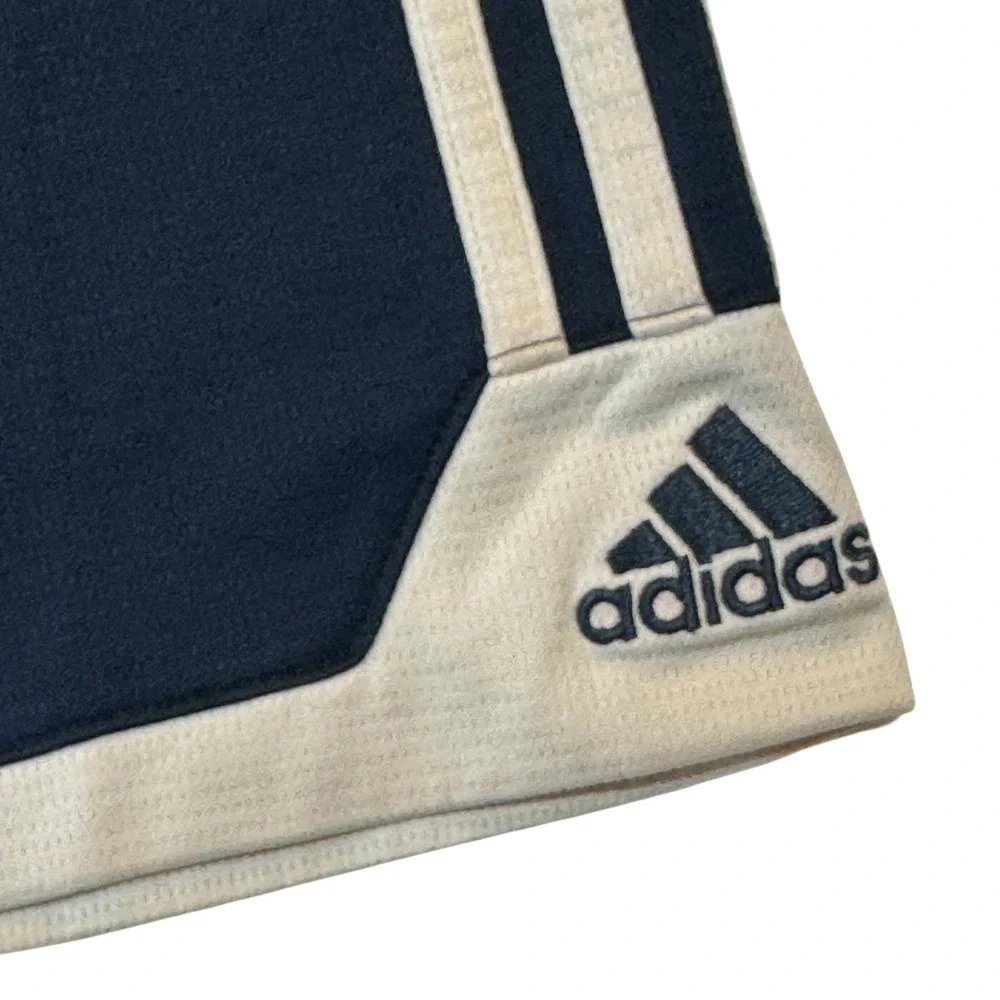 Adidas Retro Y2K Athletic Shorts Navy White Stripe Mesh Soccer Gym Performance